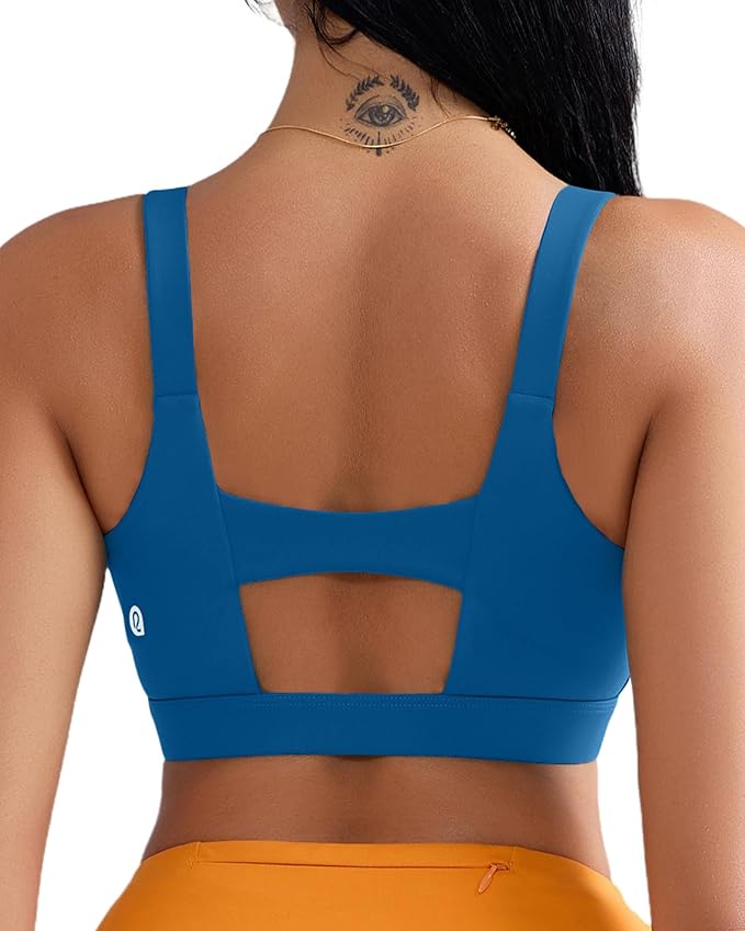 RUNNING GIRL Sports Bra for Women High Support, Molded Cup High Impact Sports Bras with Sewn in Pads