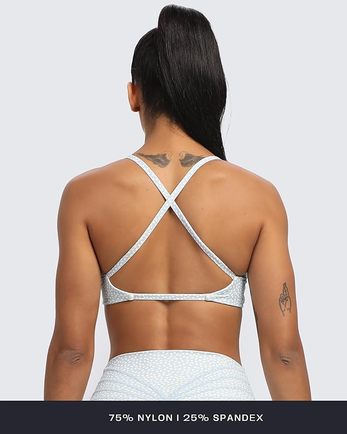 Aoxjox Women's Workout Sports Bras Fitness Metamorph Sienna Twist Bra Yoga Crop Tank