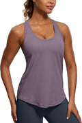 CRZ YOGA Pima Cotton Racerback Tank Tops for Women - Workout Athletic Casual Soft Scoop Neck Sleeveless Shirts