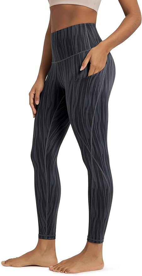 ODODOS Women's High Waisted Yoga Leggings with Pockets, Tummy Control Non See Through Workout Athletic Running Yoga Pants