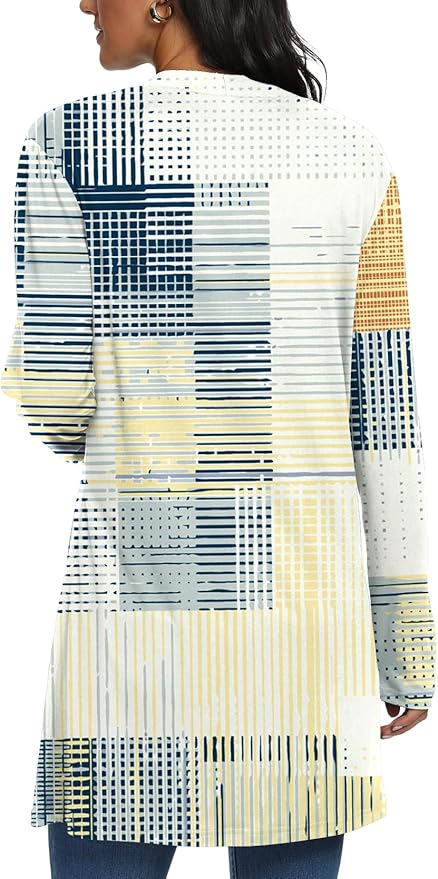 Womens Casual Lightweight with Pocketes Long Sleeve Open Front Cardigan