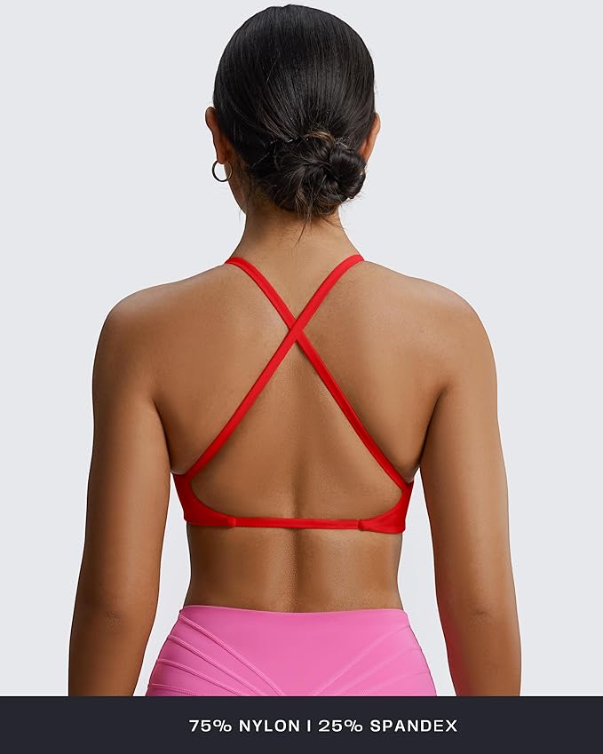 Aoxjox Women's Workout Sports Bras Fitness Metamorph Sienna Twist Bra Yoga Crop Tank
