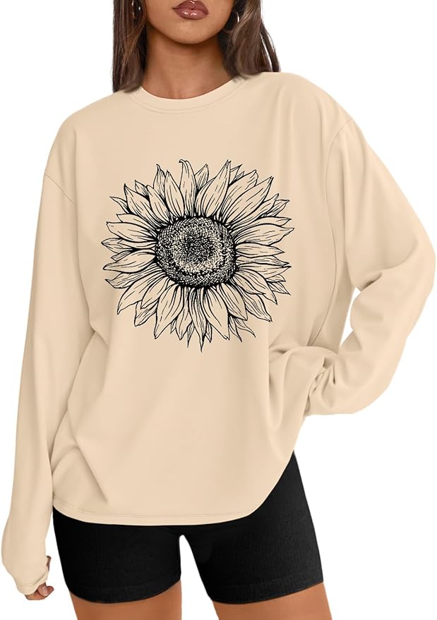 Trendy Queen Womens Spring Tops Oversized Long Sleeve T Shirts 2026 Basic Tee Fall Casual Workout Y2K Clothes