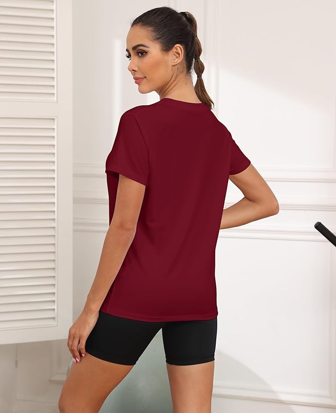 KevaMolly Workout Tops for Women UPF50+ Breathable Loose Fit Yoga T Shirts Short Sleeve Running Gym Athletic Tee Top