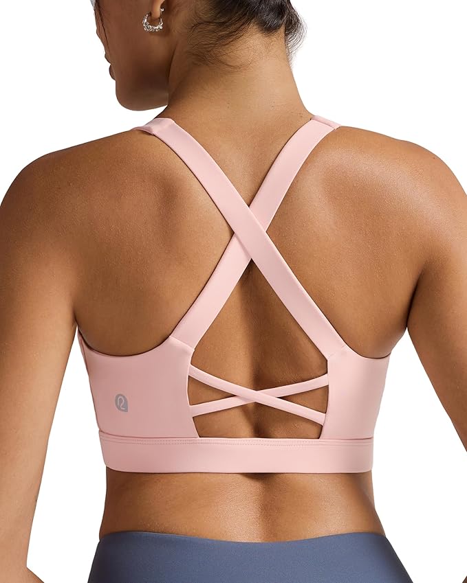 RUNNING GIRL Sports Bra for Women, Molded Cup High Impact Sports Bras for Women with Sewn in Pads