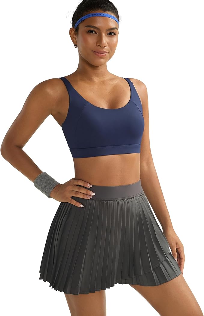 RUNNING GIRL Sports Bra for Women High Support, Molded Cup High Impact Sports Bras with Sewn in Pads