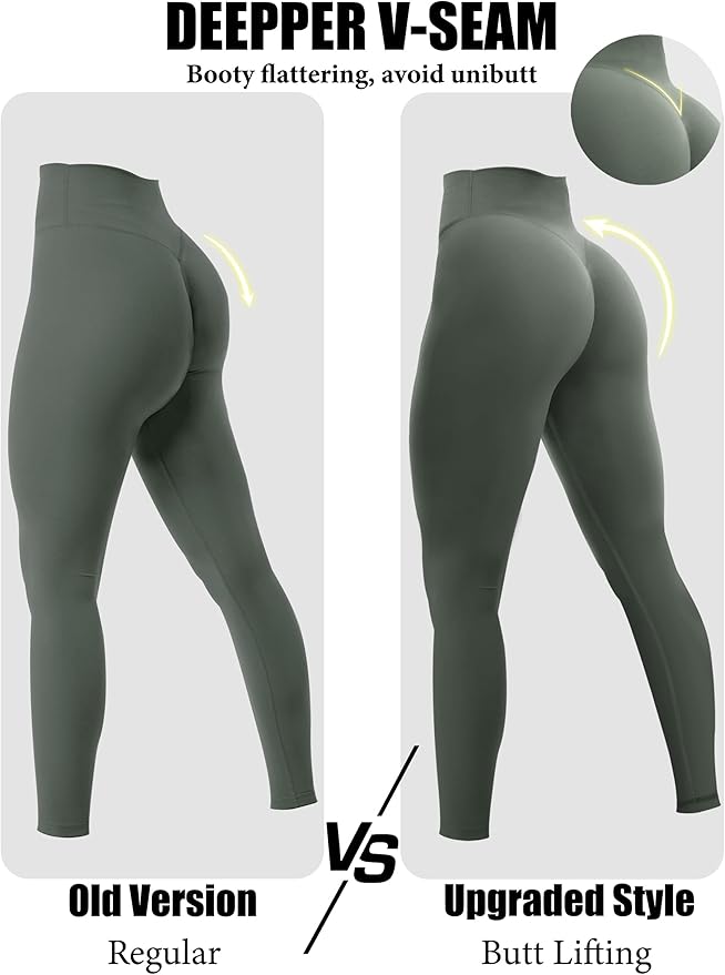 Olmlmt No Front Seam Workout Leggings for Women Tummy Control Butt Lifting Leggings Buttery Soft Gym Yoga Pants