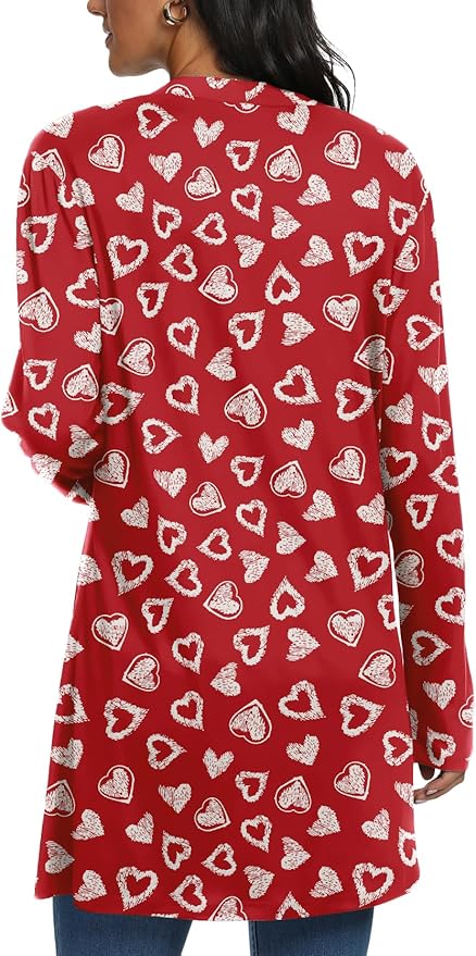 Womens Casual Lightweight with Pocketes Long Sleeve Open Front Cardigan