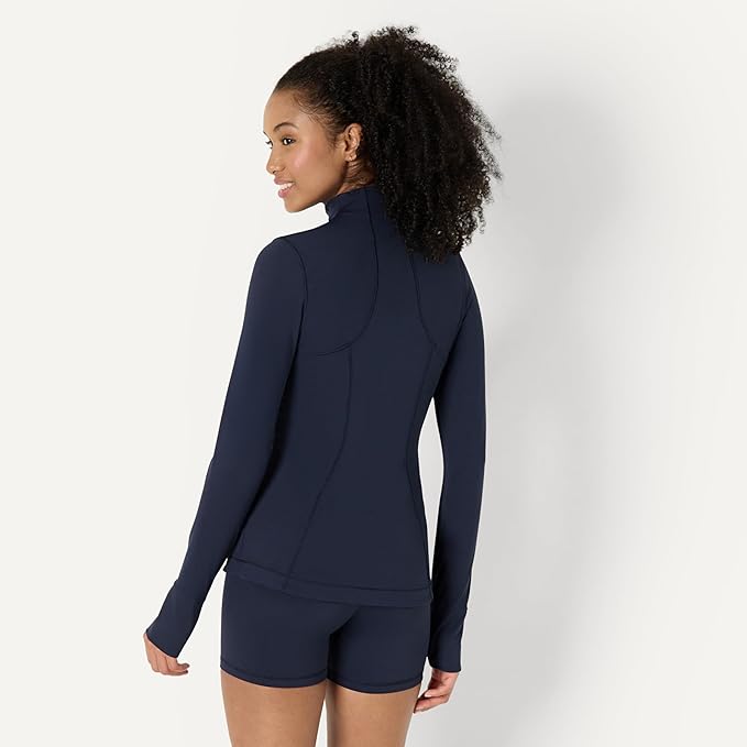 Amazon Essentials Women's Active FormFlex Buttery Soft Slim Fit Quarter Zip Long Sleeve Pullover Jacket