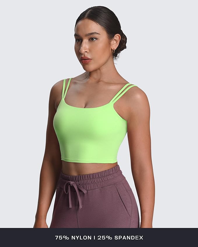 Aoxjox Women's Workout Sports Bras Fitness Yoga Crop Tank Metamorph Twist Back Cami