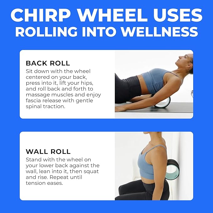 Chirp Wheel Foam Roller - Targeted Back & Neck Pain Relief, Muscle Massage, Trigger Point Therapy, High-Density Foam Tool for Physical Therapy, Stretching & Exercise, 500lbs Capacity, 10-Inch Mint