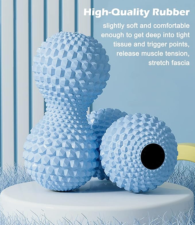 KITWILD Peanut Massage Ball, Double Lacrosse Massage Roller Ball for Deep Tissue Muscle Massage, Physical Therapy, Myofascial Release, Muscle Knots, and Yoga Therapy