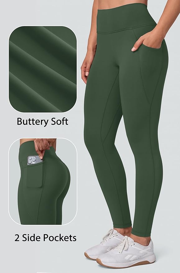 Olmlmt No Front Seam Workout Leggings for Women Tummy Control Butt Lifting Leggings Buttery Soft Gym Yoga Pants