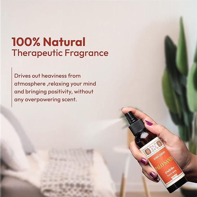 Palo Santo Spray for Empath Protection - (Pack of 2, 6.8 Oz) 100% Organic, Crystal Quartz Charged Rituals Spray | Getting Rid of Negative Energy Room Spray, Sweet Woodsy Aroma