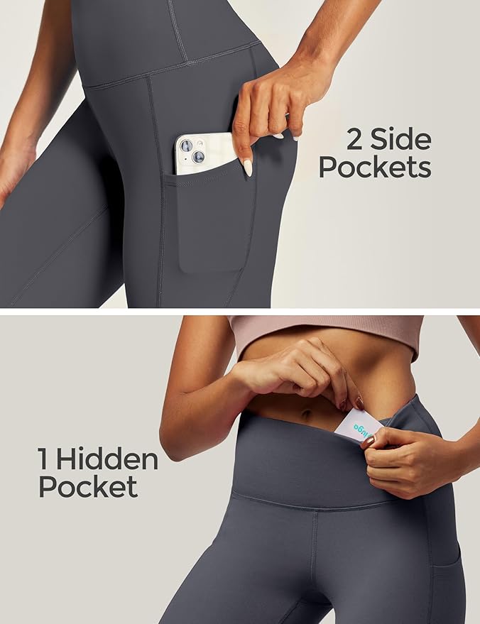 IUGA High Waist Yoga Pants with Pockets, Leggings for Women Tummy Control, Workout Leggings for Women 4 Way Stretch