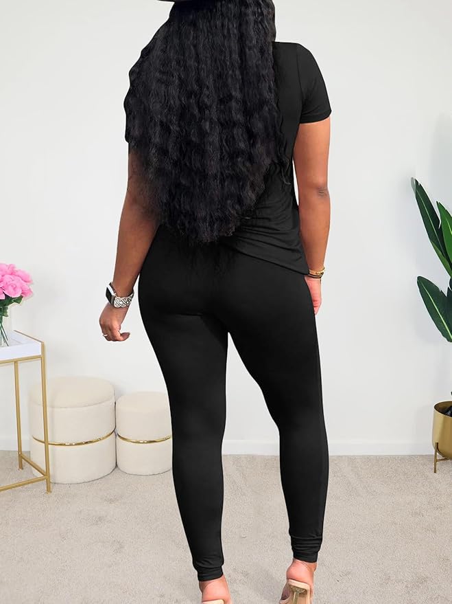 Lounge Sets for Women 2 Piece Summer Casual Jogger Workout Outfits Short Tops Long Pant Sweat suit leggings set