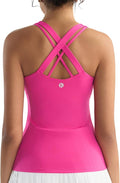 RUNNING GIRL Tank top with Built in Bra for Women,Compression Shirts Crisscross Back Workout Yoga Tops