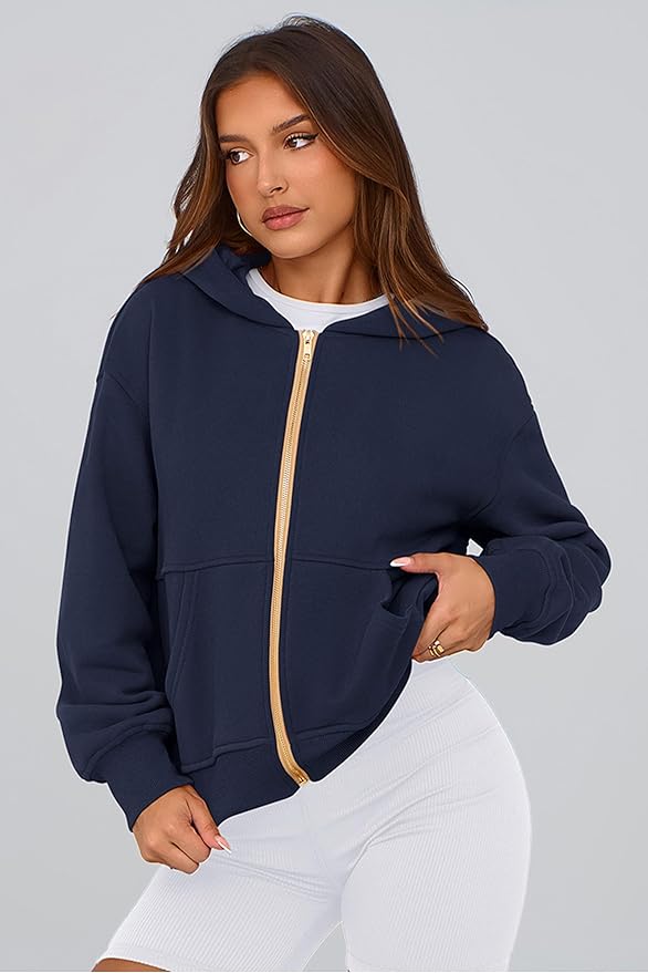 PRETTYGARDEN Hoodies for Women Sweatshirt Zip Up Hoodie Fall Fashion 2026 Trendy Long Sleeve Jackets Winter Clothing Outfits