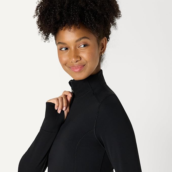 Amazon Essentials Women's Active FormFlex Buttery Soft Slim Fit Quarter Zip Long Sleeve Pullover Jacket