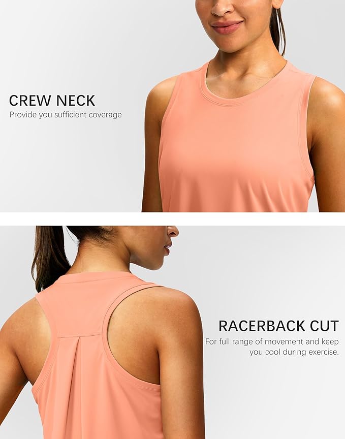 Women's Workout Tops Racerback Athletic Tank Tops Sleeveless Loose Fit Yoga Running Gym Shirts for Women