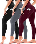 3 Pack Leggings for Women-No See-Through High Waisted Tummy Control Yoga Pants Workout Running Legging