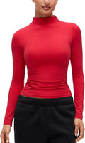 CRZ YOGA Softembrace Mock Neck Long Sleeve Shirts for Women - Casual Going Out Comfort Tops Soft Fitted Layer Underwear Tees