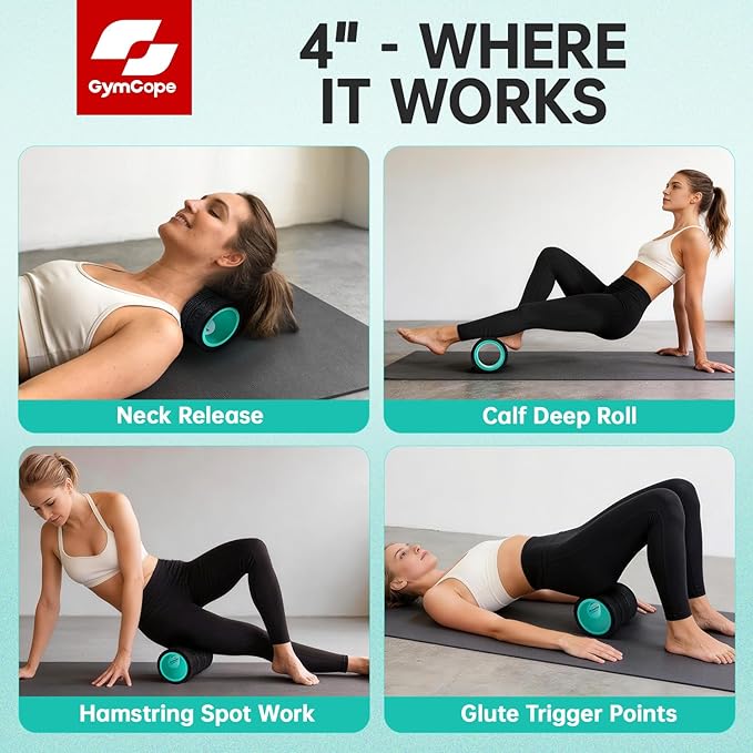 Back Wheel Foam Roller – Targeted Back & Neck Relief, Lumbar Spine Stretcher, Spinal Decompression Stretcher, Massage Roller with Density Foam for Physical Therapy, Supports 500lbs