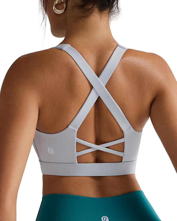 RUNNING GIRL Sports Bra for Women, Molded Cup High Impact Sports Bras for Women with Sewn in Pads