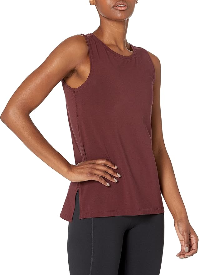 Amazon Essentials Women's Soft Cotton Relaxed-Fit Workout Tank Top (Available in Plus Size)