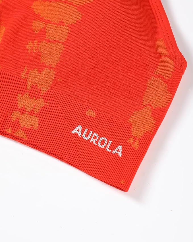 AUROLA Serpent Seamless Sports Bras for Women,Backless Padded Strappy Workout Gym Yoga Crop Tops