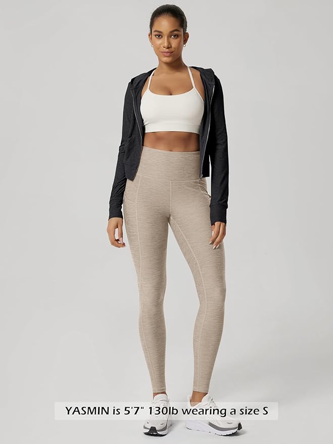 ODODOS Women's High Waisted Yoga Leggings with Pockets, Tummy Control Non See Through Workout Athletic Running Yoga Pants