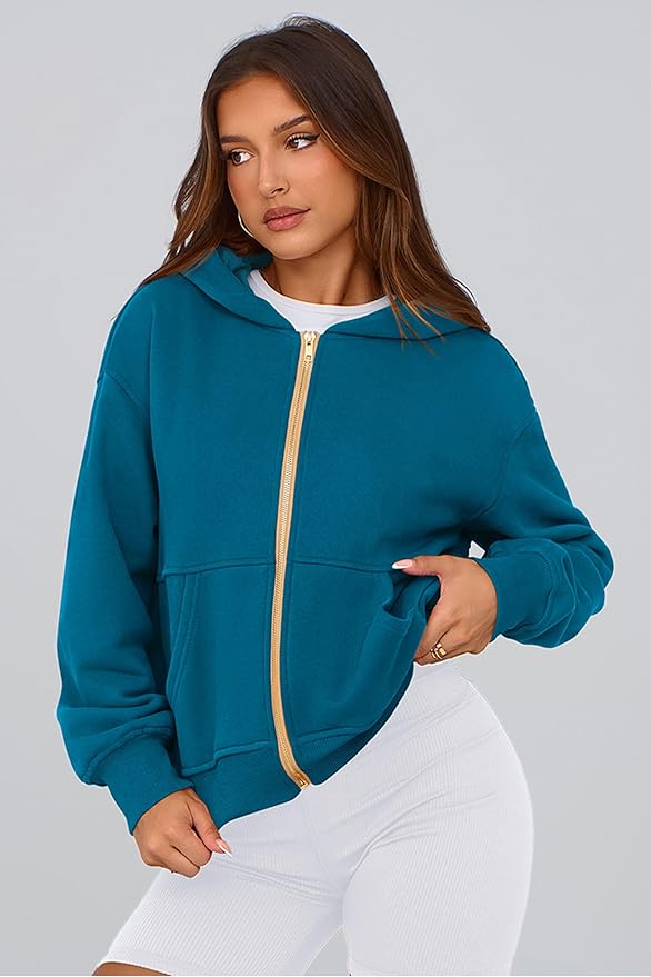 PRETTYGARDEN Hoodies for Women Sweatshirt Zip Up Hoodie Fall Fashion 2026 Trendy Long Sleeve Jackets Winter Clothing Outfits