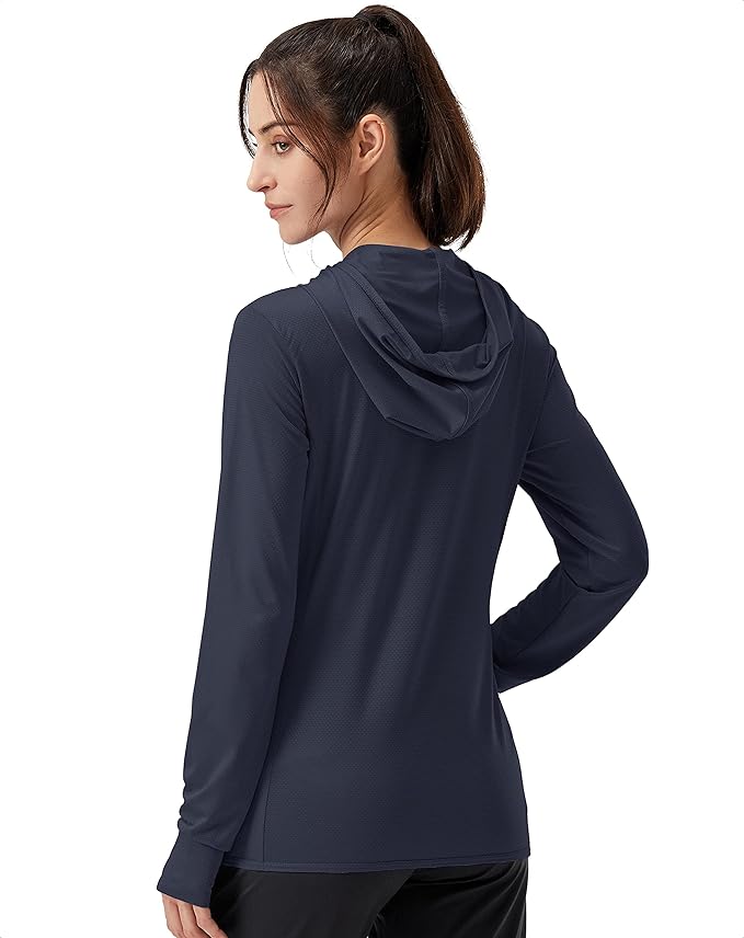 Soothfeel Women's UPF 50+ Sun Protection Hoodie Jacket Lightweight Long Sleeve Sun Shirt for Women with Pocket Hiking Outdoor