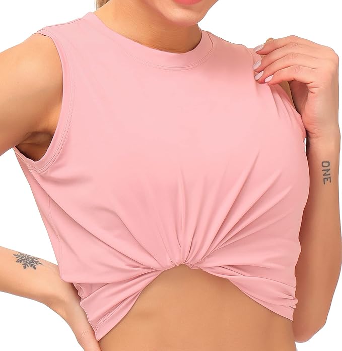 Dragon Fit Womens Ice Silk Workout Tank Tops Sleeveless Cropped Yoga Shirt for Running Gym Summer