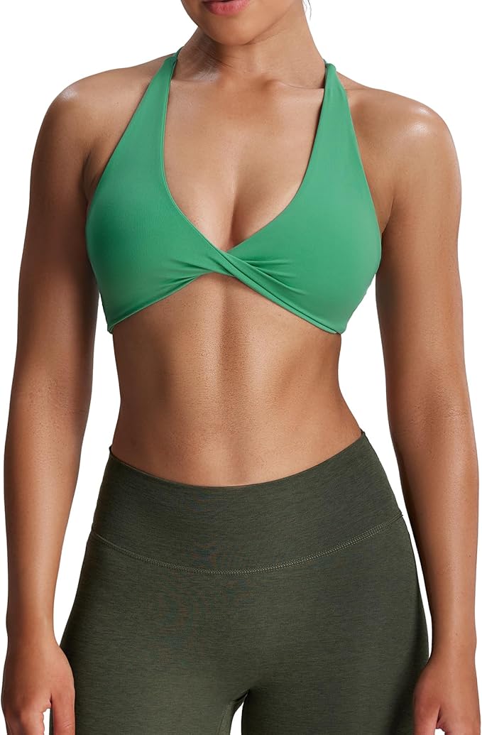 Aoxjox Women's Workout Sports Bras Fitness Metamorph Sienna Twist Bra Yoga Crop Tank