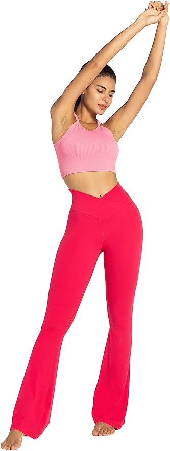 Sunzel Flare Leggings, Crossover Yoga Pants with Tummy Control, High-Waisted and Wide Leg