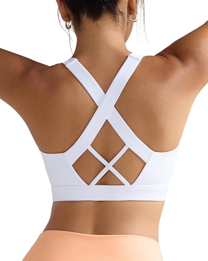 RUNNING GIRL Sports Bra for Women, Molded Cup High Impact Sports Bras for Women with Sewn in Pads