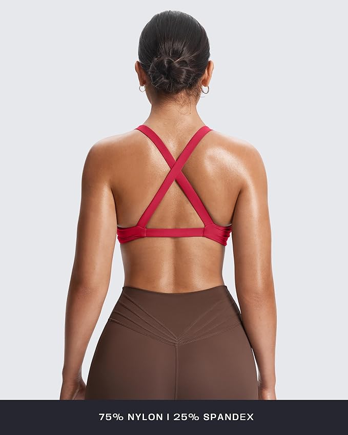 Aoxjox Women's Workout Sports Bras Fitness Satara Low Impact Bra Yoga Crop Tank