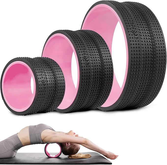 Yes4All Yoga Wheel Roller, 500 lb Capacity Back Cracker Roller for Comfort HIPS & Neck, Available in 6”/10”/12” Sizes