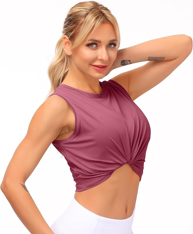 Dragon Fit Womens Ice Silk Workout Tank Tops Sleeveless Cropped Yoga Shirt for Running Gym Summer