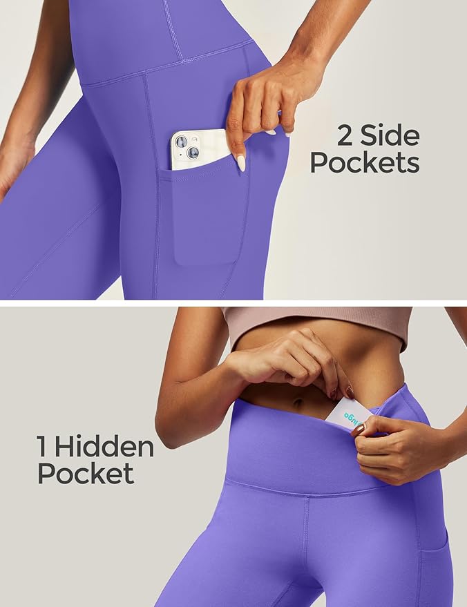 IUGA High Waist Yoga Pants with Pockets, Leggings for Women Tummy Control, Workout Leggings for Women 4 Way Stretch