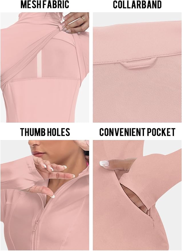 VUTRU Women's Workout Yoga Jacket Full Zip Running Athletic Track Jacket