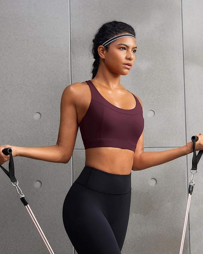 RUNNING GIRL Sports Bra for Women,Adjustable Straps Supportive High Impact Sports Bras for Women with Sewn in Pads