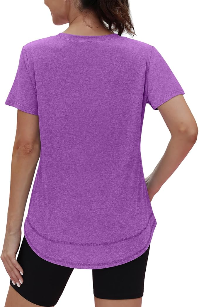 XIEERDUO Womens Workout Tops Short Sleeve Shirts Quick Dry Outfits for Hiking Running S-3XL