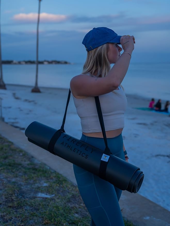 Premium Yoga Mat - 5mm Thick, Extra Wide & Long, Non-Slip Natural Rubber Base & PU Top, Anti-Tear, Ideal for Yoga, Pilates, and Fitness.