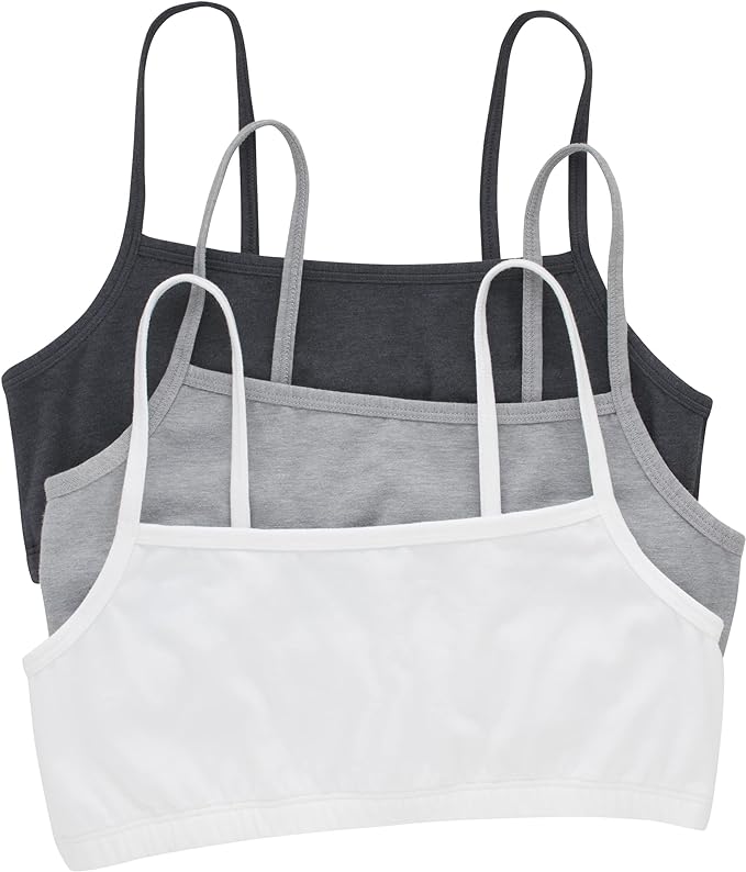 Hanes Women's String Bralette Pack, 3-Pack, Cotton Sports Bralette Bras for Women, Solid or Assorted Wireless Bras