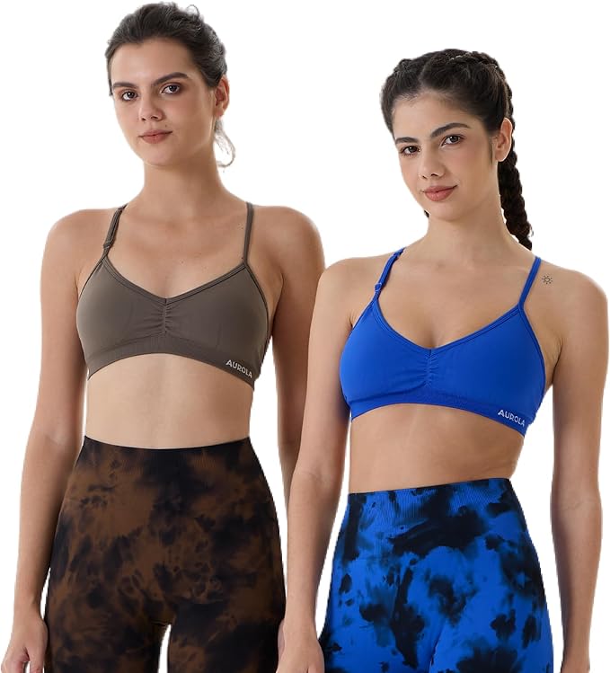 AUROLA Mercury Workout Sports Bras Women Athletic Removable Padded Backless Strapy Minimal Crop Top