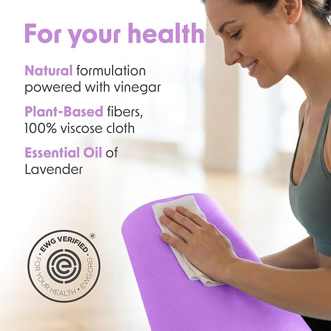 Wipex Gym Wipes Bucket Refill – EWG Verified, 400 Ct Plant-based Fitness Equipment Wipes, Lavender and Vinegar to Clean Surfaces, Safe Yoga Mat Cleaner, Gym Cleaner and Peloton