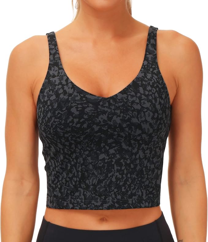 THE GYM PEOPLE Womens' Sports Bra Longline Wirefree Padded with Medium Support