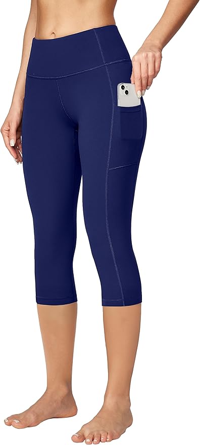 Ewedoos Capri Leggings for Women High Waisted Yoga Pants with Pockets for Women Tummy Control Workout Leggings Yoga Capris